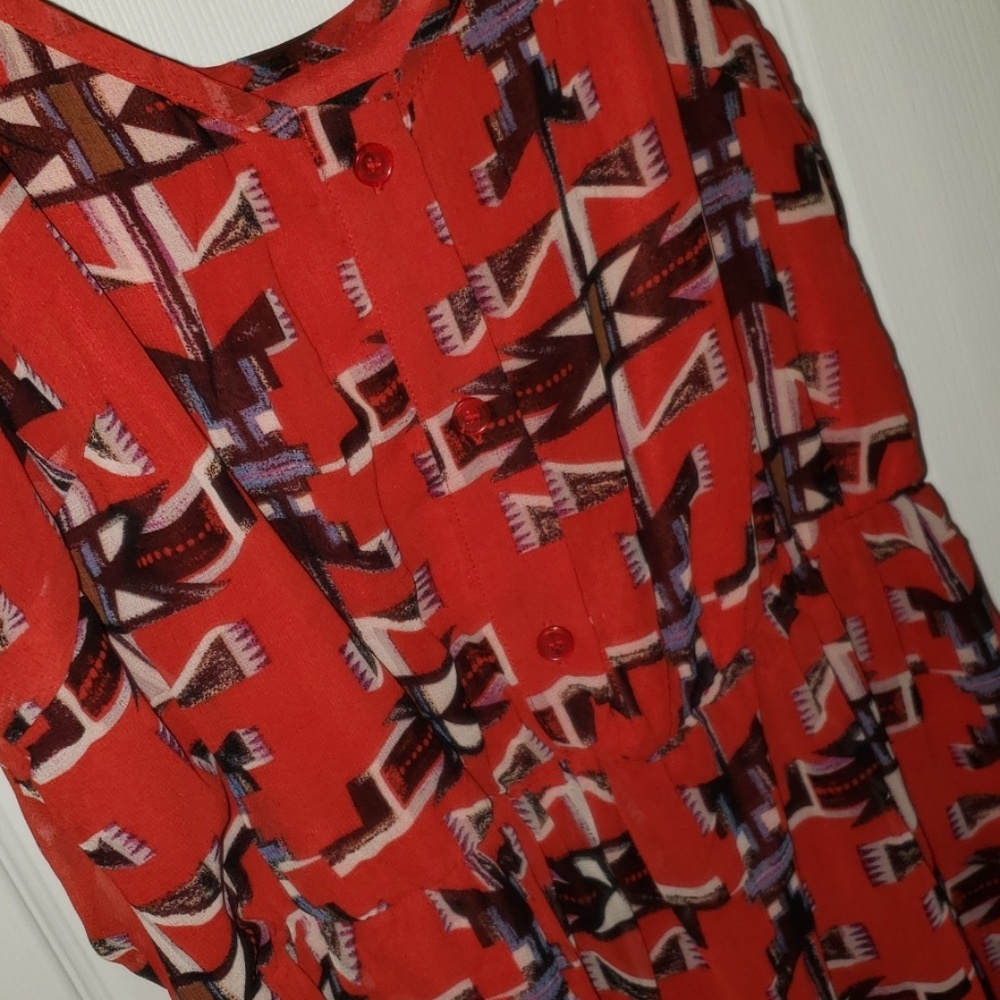 Red Patterned Dress - Picture 2 of 5
